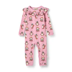 Paula Långärmad Babydräkt Med Cirkus Rosa Lace>Småfolk New