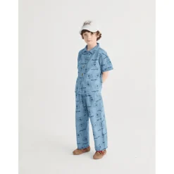 Pickle The Dog All Over Denimskjorta Prussian Blue><noscript><img width=