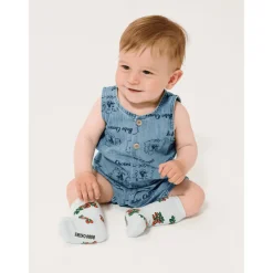 Pickles The Dog All Over Denimplaysuit Light Blue><noscript><img width=