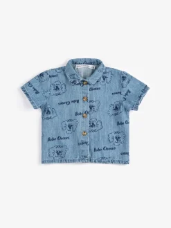 Pickles The Dog All Over Denimskjorta Light Blue>Bobo Choses