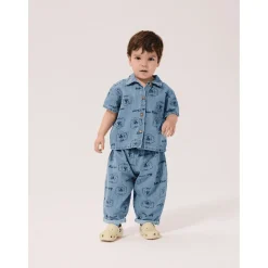 Pickles The Dog All Over Denimskjorta Light Blue><noscript><img width=