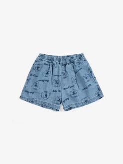 Pickles The Dog All Over Denim Shorts Prussian Blue>Bobo Choses Best
