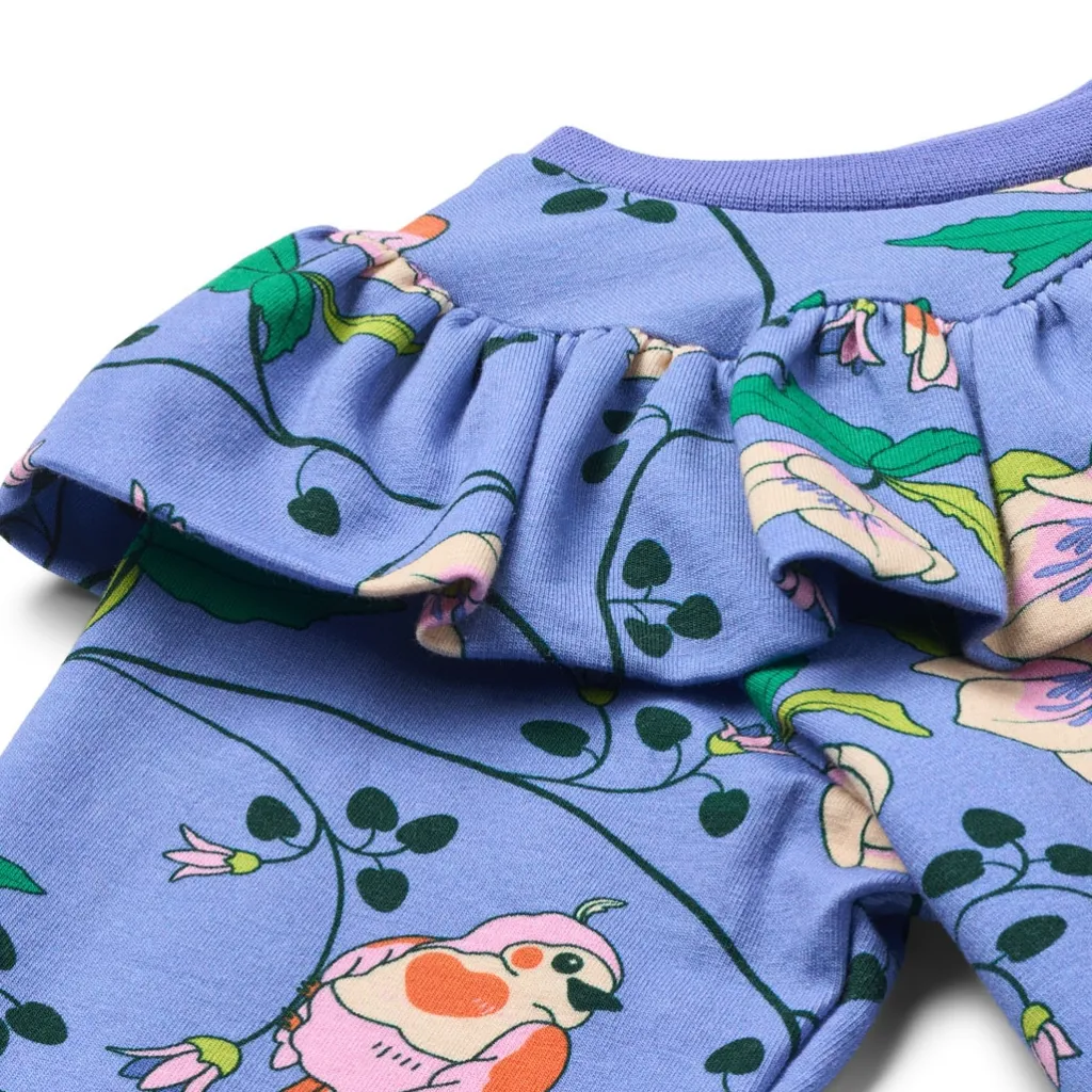 Pinova Långärmad Topp Med Fåglar Och Blommor Lila Purple Delight>Småfolk Clearance