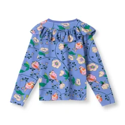 Pinova Långärmad Topp Med Fåglar Och Blommor Lila Purple Delight><noscript><img width=