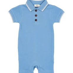 Pique Polo Romper Sky Blue>Copenhagen Colors New