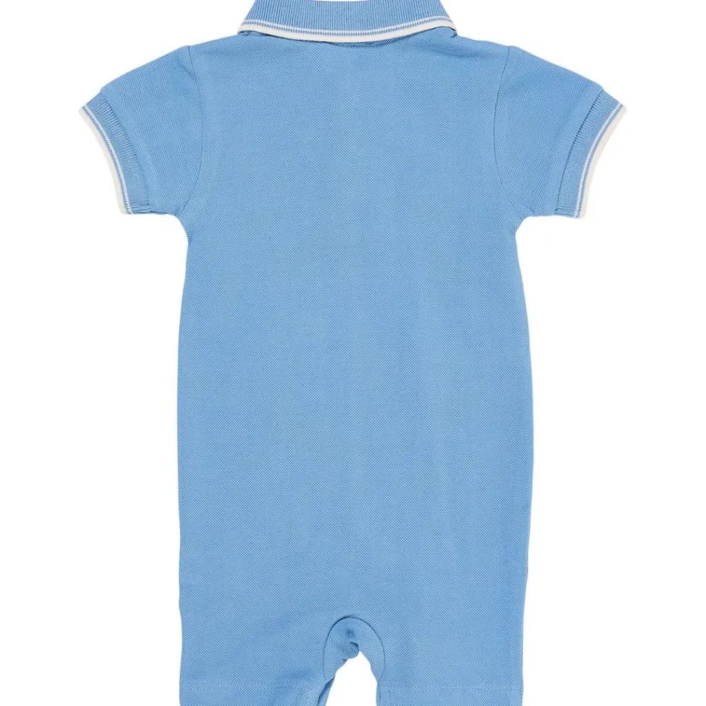 Pique Polo Romper Sky Blue>Copenhagen Colors New