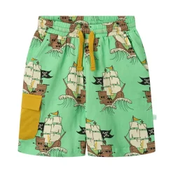 Pirate Ships Shorts Minty Green Tea>Småfolk Hot
