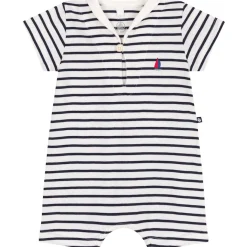 Playsuit I Bomull Med Sailor-krage Marshmallow Smoking>Petit Bateau Outlet