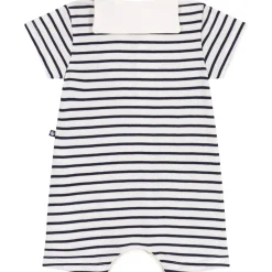 Playsuit I Bomull Med Sailor-krage Marshmallow Smoking>Petit Bateau Outlet