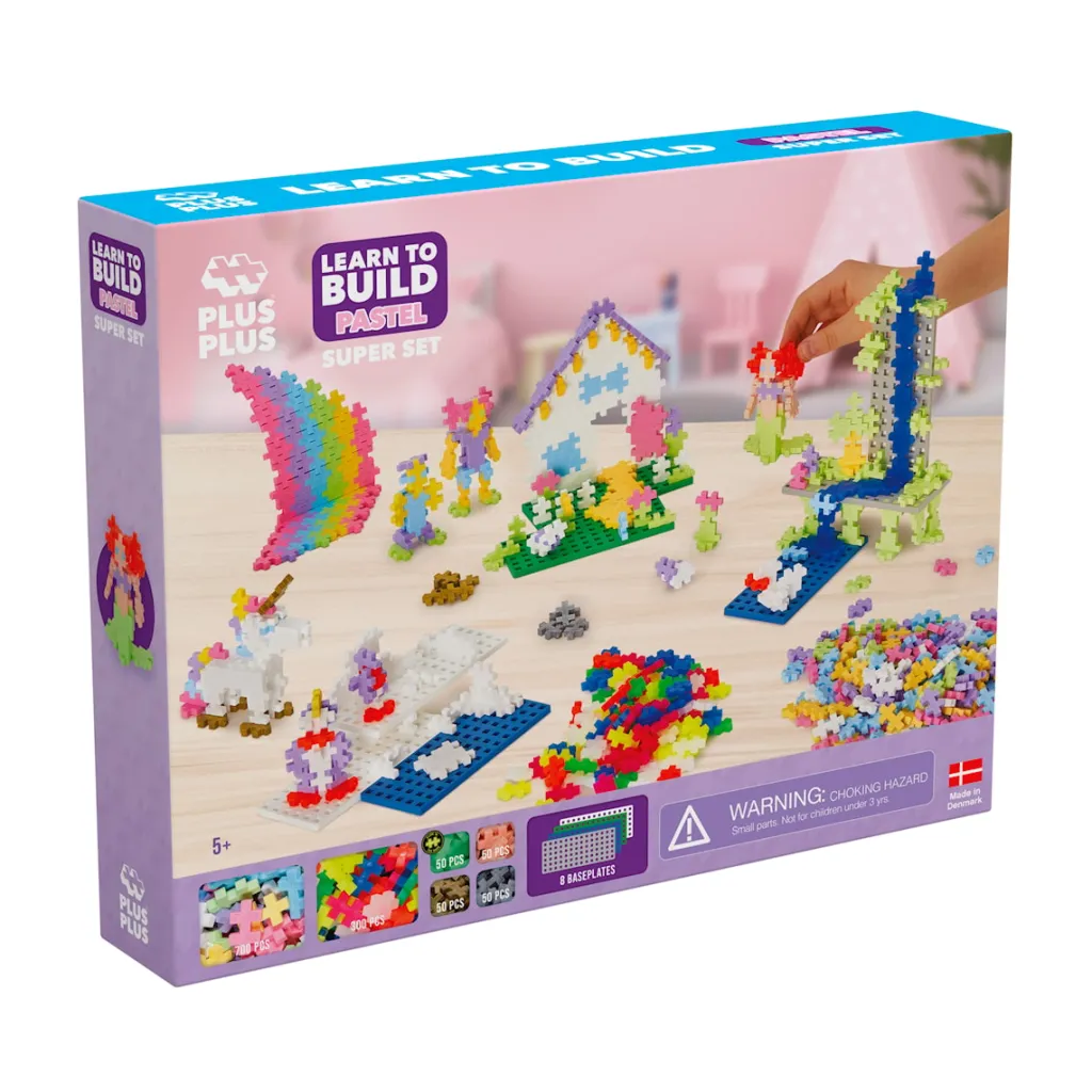 ® Pastell Lär Dig Bygga Super Set 1200 Bitar>Plus-Plus Clearance