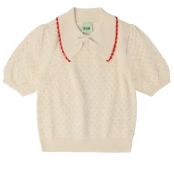 Pointelle Polo Ecru>FUB Clearance