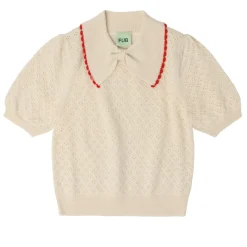 Pointelle Polo Ecru>FUB Clearance