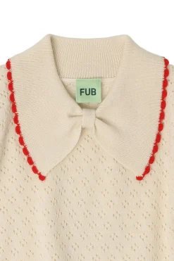 Pointelle Polo Ecru><noscript><img width=
