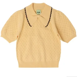 Pointelle Polo Wheat>FUB