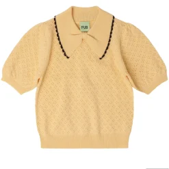 Pointelle Polo Wheat>FUB