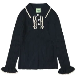 Polo Med Ullfrill Dark Navy>FUB New