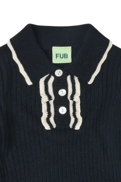 Polo Med Ullfrill Dark Navy>FUB New