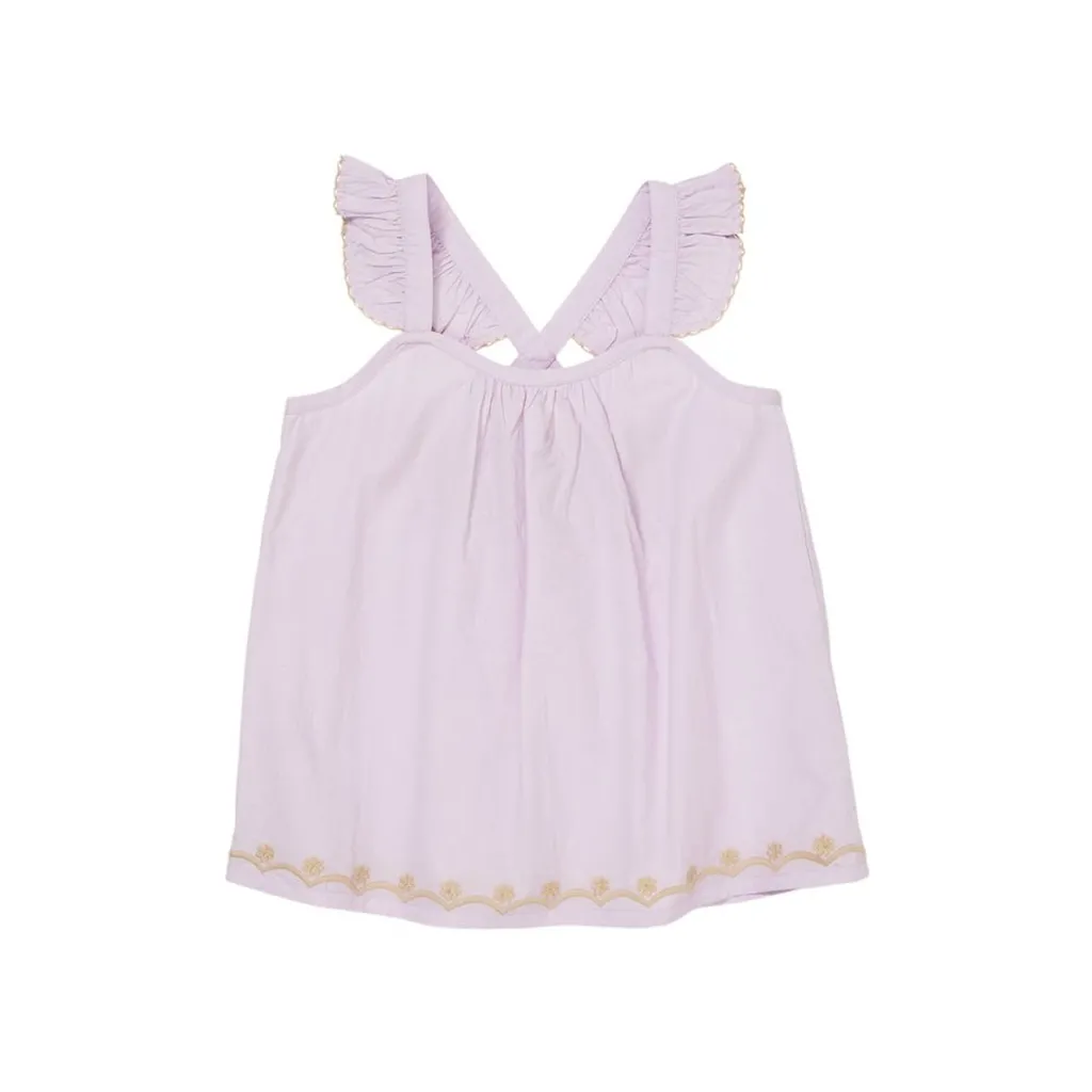 Poplin Frill Top Lavender>Copenhagen Colors Clearance