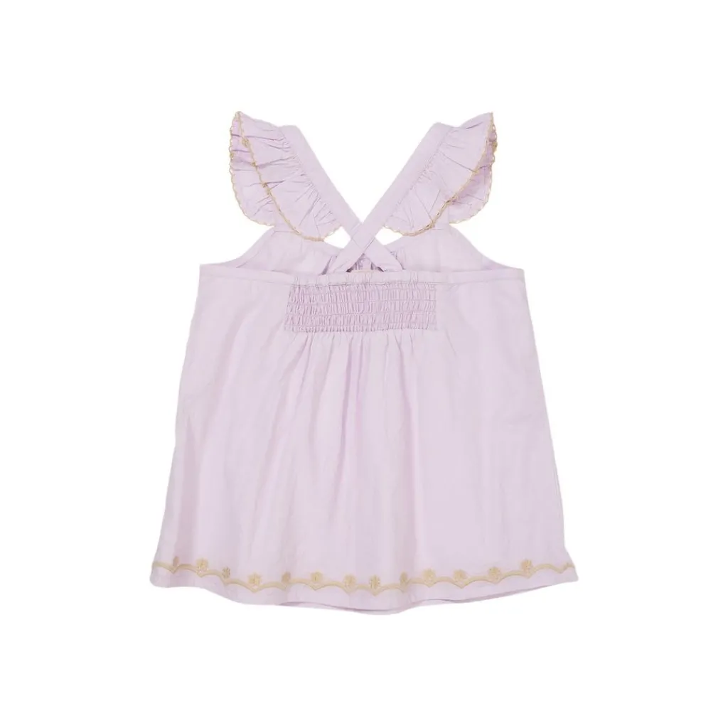 Poplin Frill Top Lavender>Copenhagen Colors Clearance