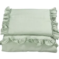 Påslakanset Vagn/Vagga Mood Volang Sage Green>NG Baby Hot
