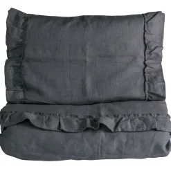 Påslakanset Vagn/Vagga Mood Volang Graphite Grey>NG Baby Outlet