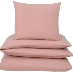 Påslakanset Vagn/Vagga Muslin Dusty Rose>NG Baby Hot