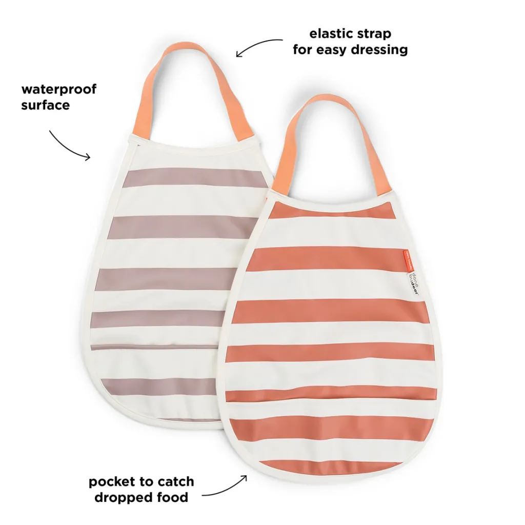 Pull-Over Bib 2-pack Papaya/powder>Done by Deer Sale