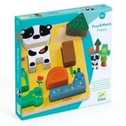 Puzz & Match Happy 2-i-1 Avlastningspussel Och Byggklossar>Djeco