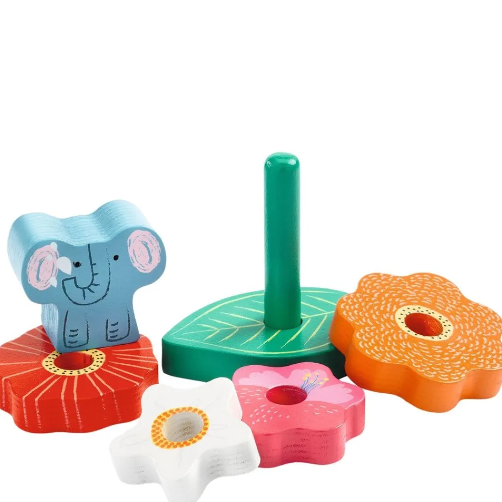 Puzz & Stack Happy 2-i-1 Avlastningspussel Och Stapelbar Leksak>Djeco Sale
