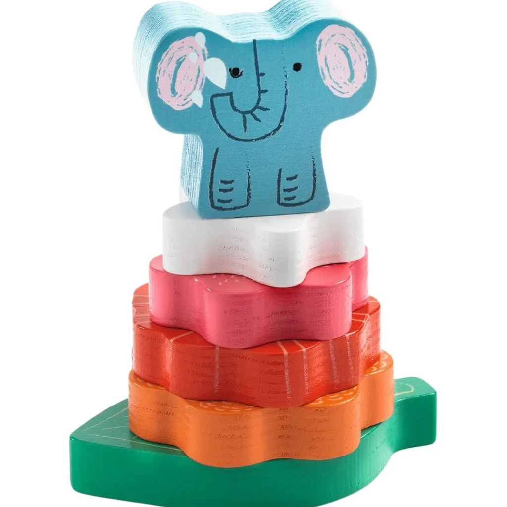 Puzz & Stack Happy 2-i-1 Avlastningspussel Och Stapelbar Leksak>Djeco Sale