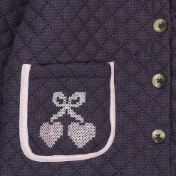 Quiltad Jacka Brown Blue Check><noscript><img width=