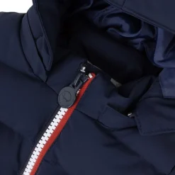 Quiltad pufferjacka i marinblå med bomullsfoder><noscript><img width=