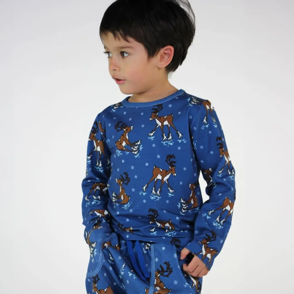 Raindeer Långärmad T-Shirt Federal Blue>Småfolk Online