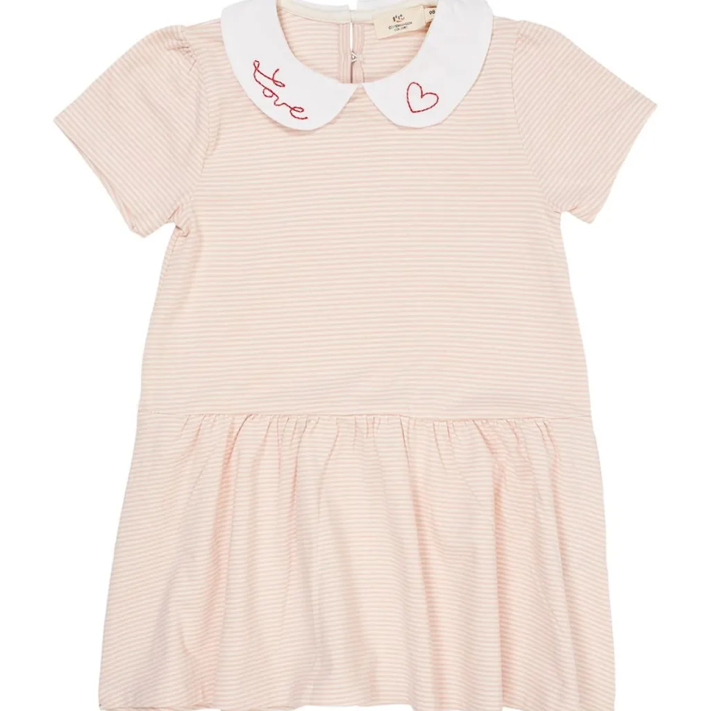 Randig Poplinklänning Med Krage Dusty Rose Cream Stripe>Copenhagen Colors New