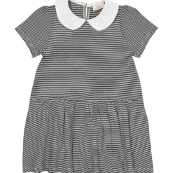 Randig Poplinklänning Med Krage Navy Cream Stripe>Copenhagen Colors New