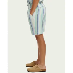 Randiga Shorts Blå><noscript><img width=