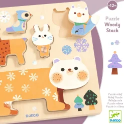 Relief WoodyStack Djurpussel I Trä - 5 Bitar Multi>Djeco Online