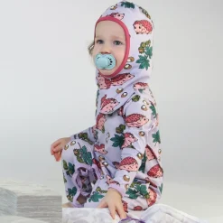 Reversible balaclava with hedgehogs and Fall leaves Orchid Petal><noscript><img width=