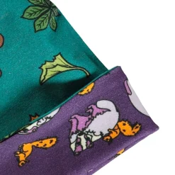 Reversible beanie with badger, fox and Fall leaves Loganberry><noscript><img width=