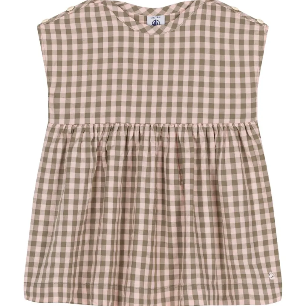 Rutig Klänning Rosa>Petit Bateau
