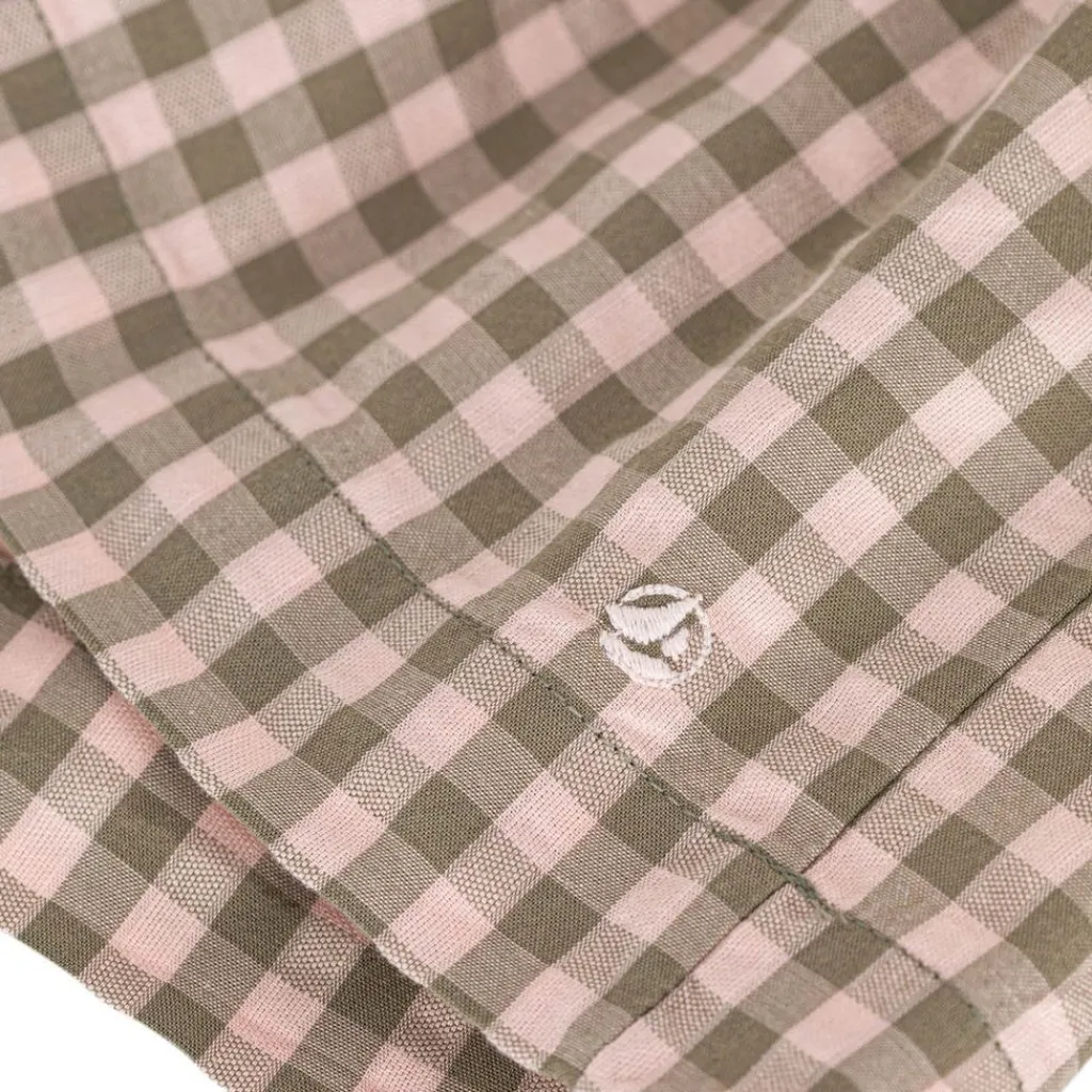 Rutig Klänning Rosa>Petit Bateau