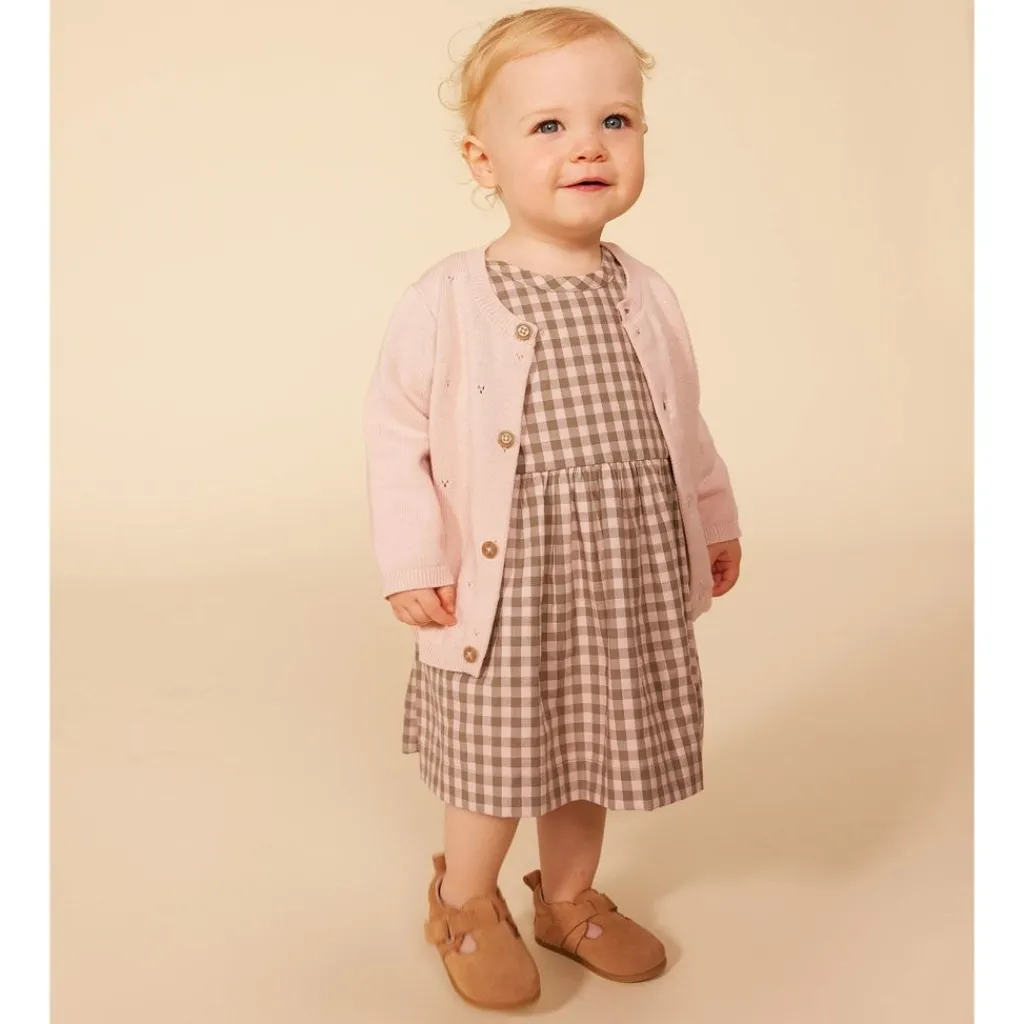 Rutig Klänning Rosa>Petit Bateau