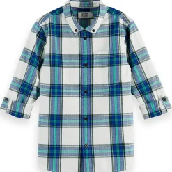 Rutig Skjorta Blå>Scotch & Soda Outlet