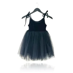 Sammet Tutu Klänning med Cosmic Strings i Black>DOLLY by Le Petit Tom Sale
