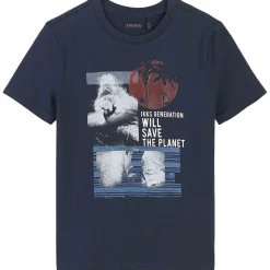 Save the Planet T-shirt Marinblå>IKKS Hot
