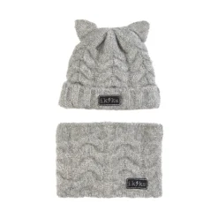 Scarf Mössa-set Grått>IKKS Discount