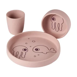 Sea Friends Middagsset I Silikon Powder><noscript><img width=