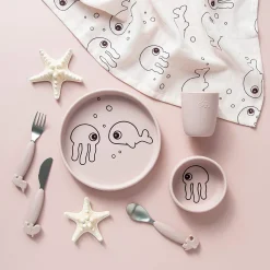 Sea Friends Middagsset I Silikon Powder><noscript><img width=