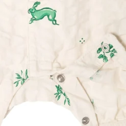Seersucker Onesie Azulejos Emerald>garbo&friends Online