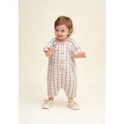 Seersucker Onesie Check Carnation>garbo&friends